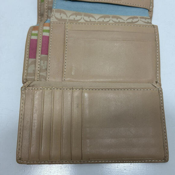 Fossil Bifold Wallet Leather Multicolor Zipper - Picture 8 of 9